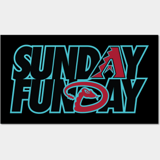 AZ Diamondbacks Sunday Funday Teal and Red Posters and Art